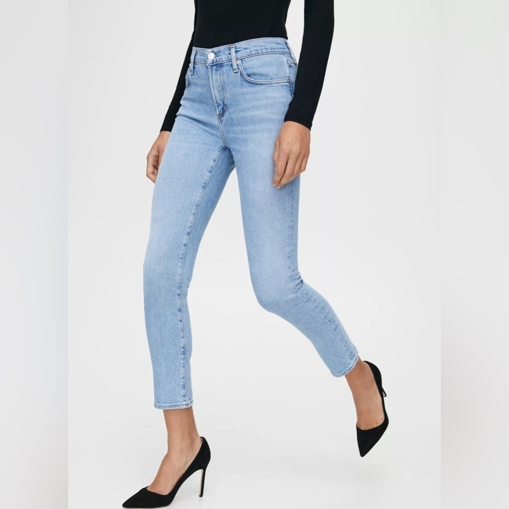 Agolde Toni Mid Rise Slim Fit Stretch Denim Jeans in Daylight sz 26
